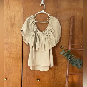 Zara beige off the shoulder top NWT